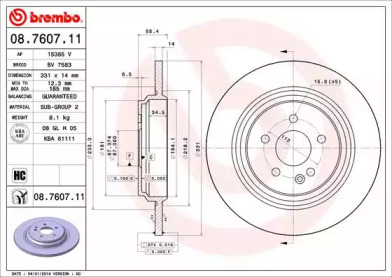 Тормозной диск (BREMBO: 08.7607.11)