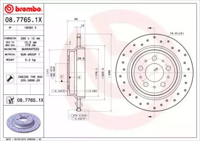 Тормозной диск (BREMBO: 08.7765.1X)