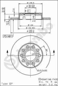 Тормозной диск (BREMBO: 08.9136.11)