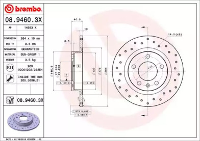 Тормозной диск (BREMBO: 08.9460.3X)