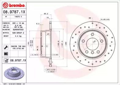 Тормозной диск (BREMBO: 08.9787.1X)