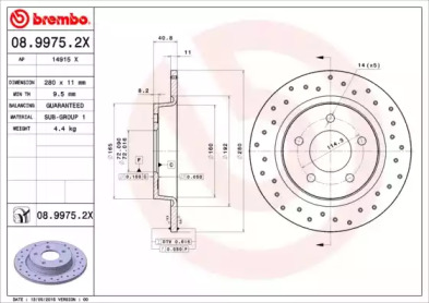 Тормозной диск (BREMBO: 08.9975.2X)