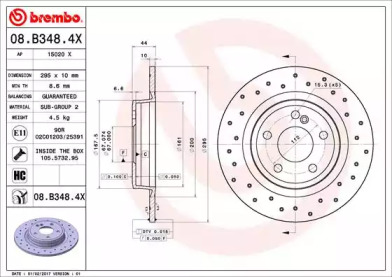 Тормозной диск (BREMBO: 08.B348.4X)