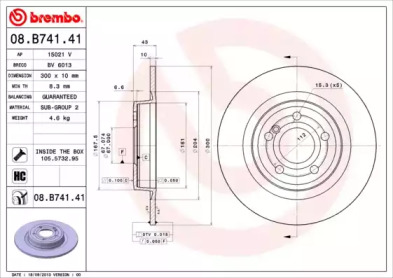 Тормозной диск (BREMBO: 08.B741.41)