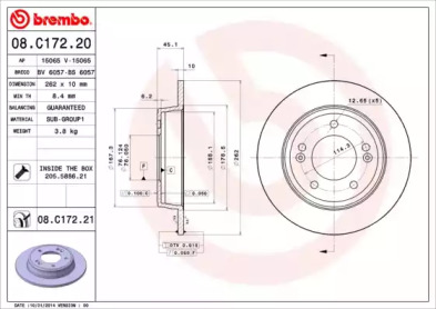 Тормозной диск (BREMBO: 08.C172.20)