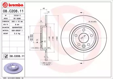 Тормозной диск (BREMBO: 08.C208.11)