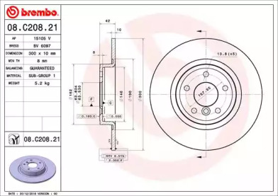 Тормозной диск (BREMBO: 08.C208.21)