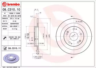 Тормозной диск (BREMBO: 08.C310.11)