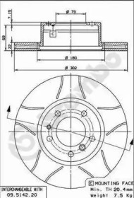 Тормозной диск (BREMBO: 09.5142.76)