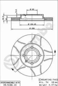 Тормозной диск (BREMBO: 09.5166.75)