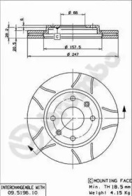 Тормозной диск (BREMBO: 09.5196.75)