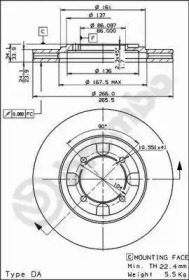 Тормозной диск (BREMBO: 09.5537.10)