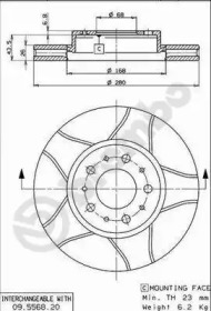 Тормозной диск (BREMBO: 09.5568.76)