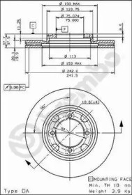 Тормозной диск (BREMBO: 09.5654.10)