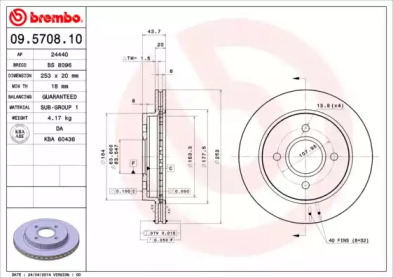 Тормозной диск (BREMBO: 09.5708.10)