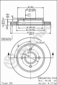 Тормозной диск (BREMBO: 09.5708.75)