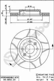 Тормозной диск (BREMBO: 09.5802.76)