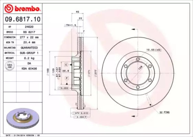 Тормозной диск (BREMBO: 09.6817.10)