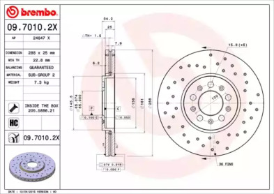 Тормозной диск (BREMBO: 09.7010.2X)