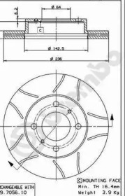 Тормозной диск (BREMBO: 09.7056.75)