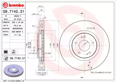 Тормозной диск (BREMBO: 09.7142.31)