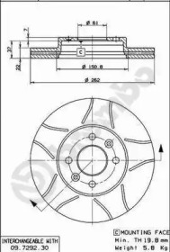 Тормозной диск (BREMBO: 09.7292.77)