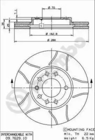 Тормозной диск (BREMBO: 09.7629.75)