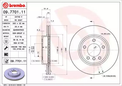 Тормозной диск (BREMBO: 09.7701.11)