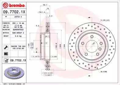 Тормозной диск (BREMBO: 09.7702.1X)