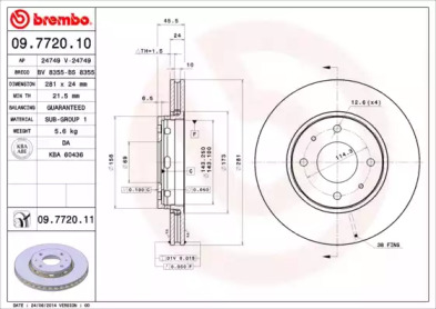 Тормозной диск (BREMBO: 09.7720.10)