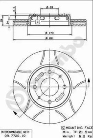 Тормозной диск (BREMBO: 09.7720.75)