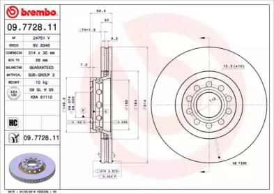 Тормозной диск (BREMBO: 09.7728.11)