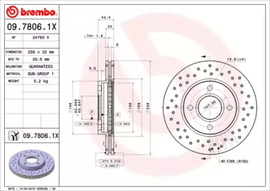 Тормозной диск (BREMBO: 09.7806.1X)