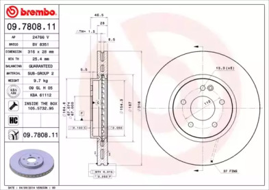 Тормозной диск (BREMBO: 09.7808.11)