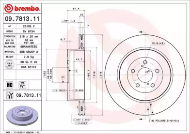 Тормозной диск (BREMBO: 09.7813.11)