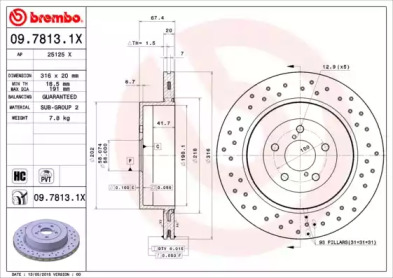 Тормозной диск (BREMBO: 09.7813.1X)