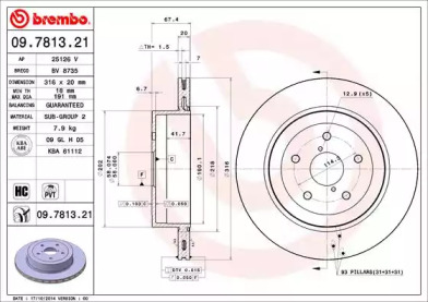 Тормозной диск (BREMBO: 09.7813.21)