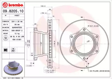 Тормозной диск (BREMBO: 09.8205.10)