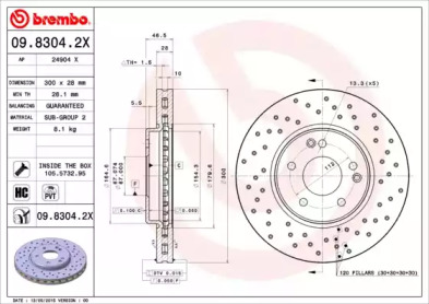 Тормозной диск (BREMBO: 09.8304.2X)