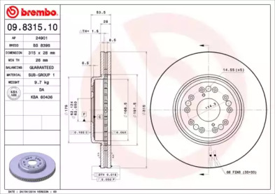 Тормозной диск (BREMBO: 09.8315.10)