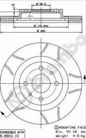 Тормозной диск (BREMBO: 09.8903.75)