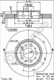 Тормозной диск (BREMBO: 09.9130.75)