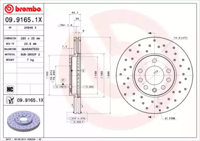 Тормозной диск (BREMBO: 09.9165.1X)