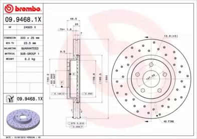 Тормозной диск (BREMBO: 09.9468.1X)