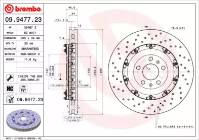 Тормозной диск (BREMBO: 09.9477.23)