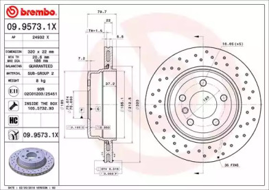 Тормозной диск (BREMBO: 09.9573.1X)