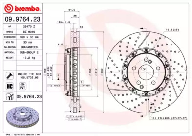 Тормозной диск (BREMBO: 09.9764.23)