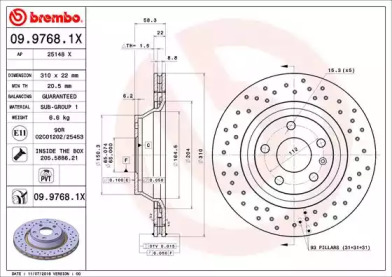 Тормозной диск (BREMBO: 09.9768.1X)