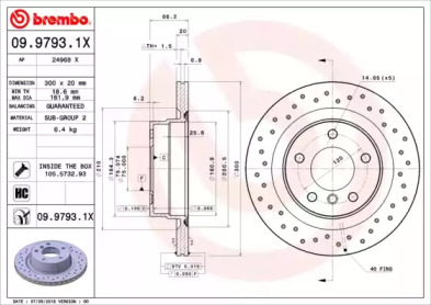 Тормозной диск (BREMBO: 09.9793.1X)