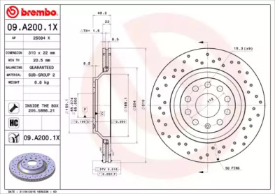 Тормозной диск (BREMBO: 09.A200.1X)